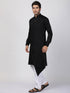 Vastramay Men's Black Cotton Silk Blend Kurta